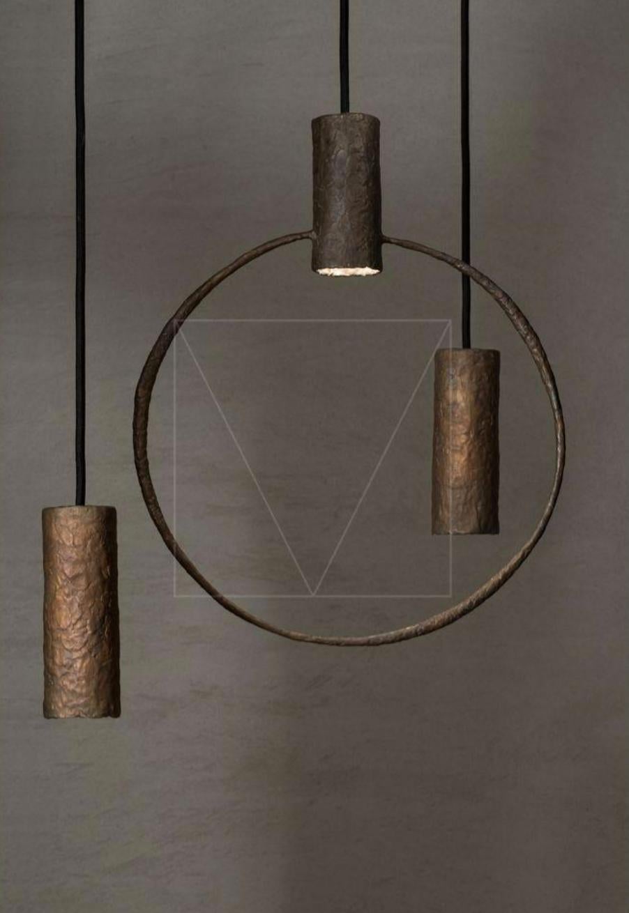 Metal bronze set pendant lamp by Makhno Studio
Design by Sergey Makhno, 2012
Dimensions: 
W 6.5 x D 6.5 x H 10
W 6.5 x D 6.5 x H 18
W 49 x D 20 x H 49
Materials: metal

All our lamps can be wired according to each country. If sold to the USA