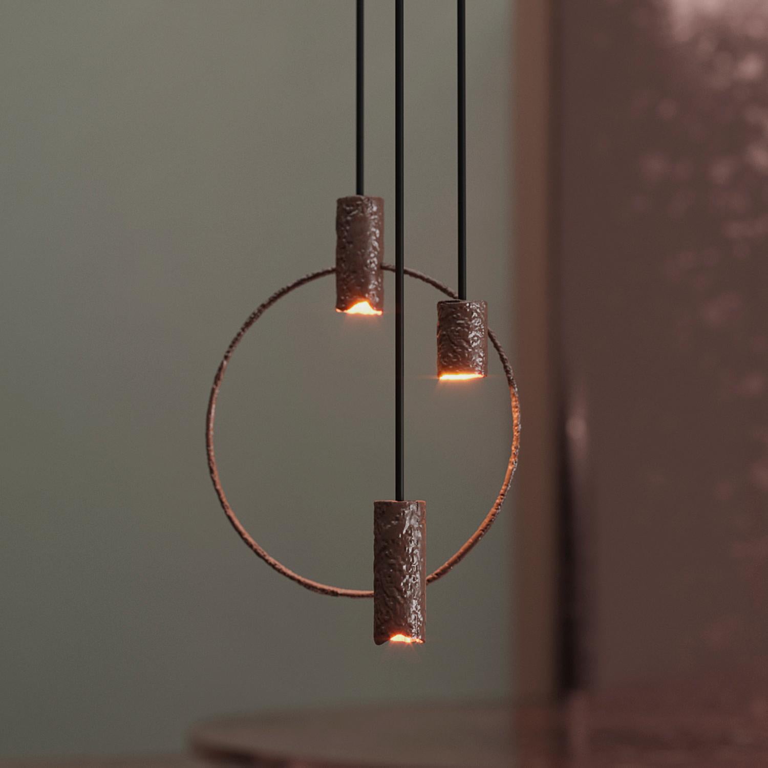 Contemporary Metal Bronze Set Pendant Lamp by Makhno Studio