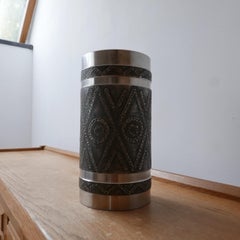 Metal Brutalist Mid-Century Large Vase