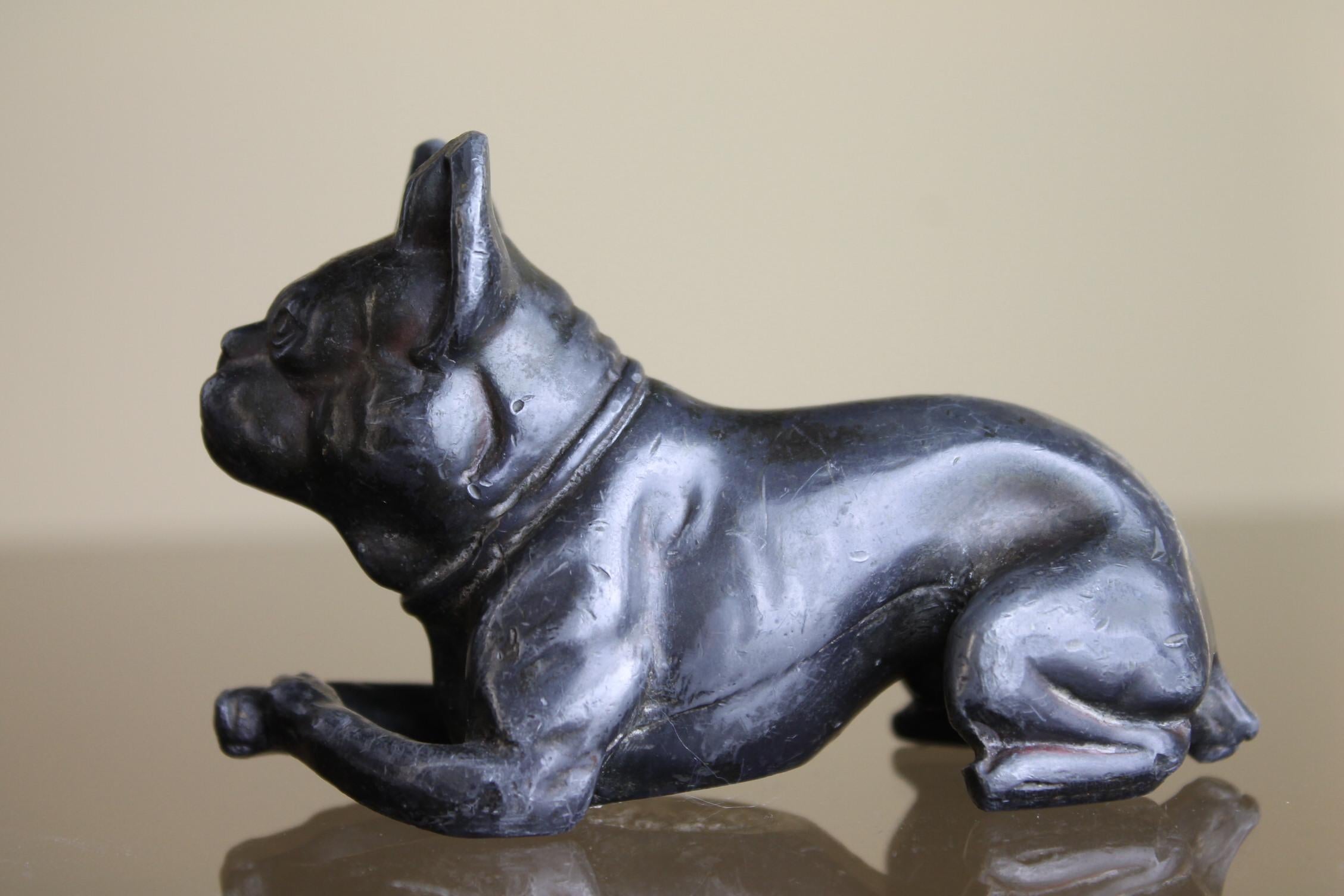 European Metal Bulldog Paperweight Figurine Early 20th Century