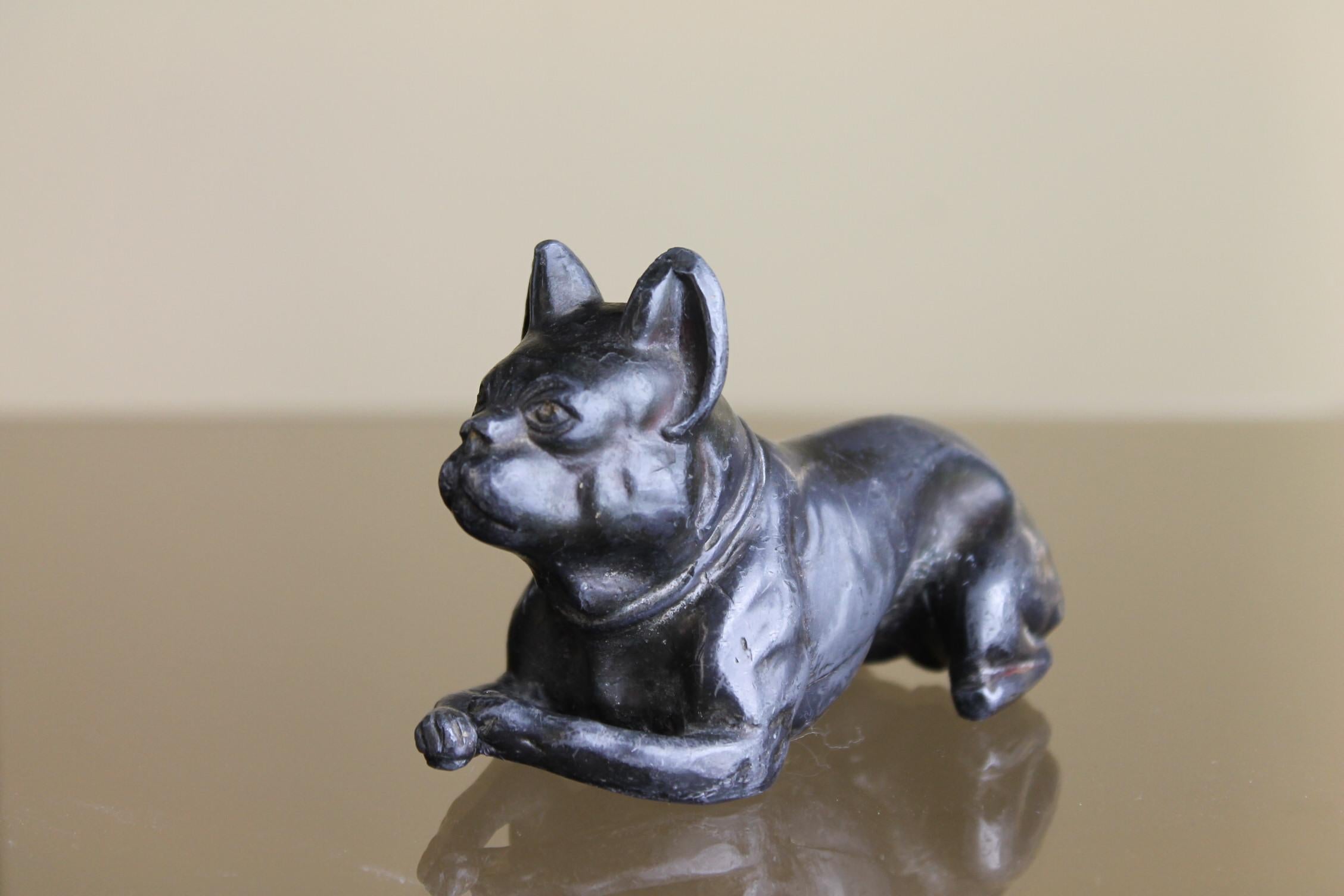 Metal Bulldog Paperweight Figurine Early 20th Century In Good Condition In Antwerp, BE