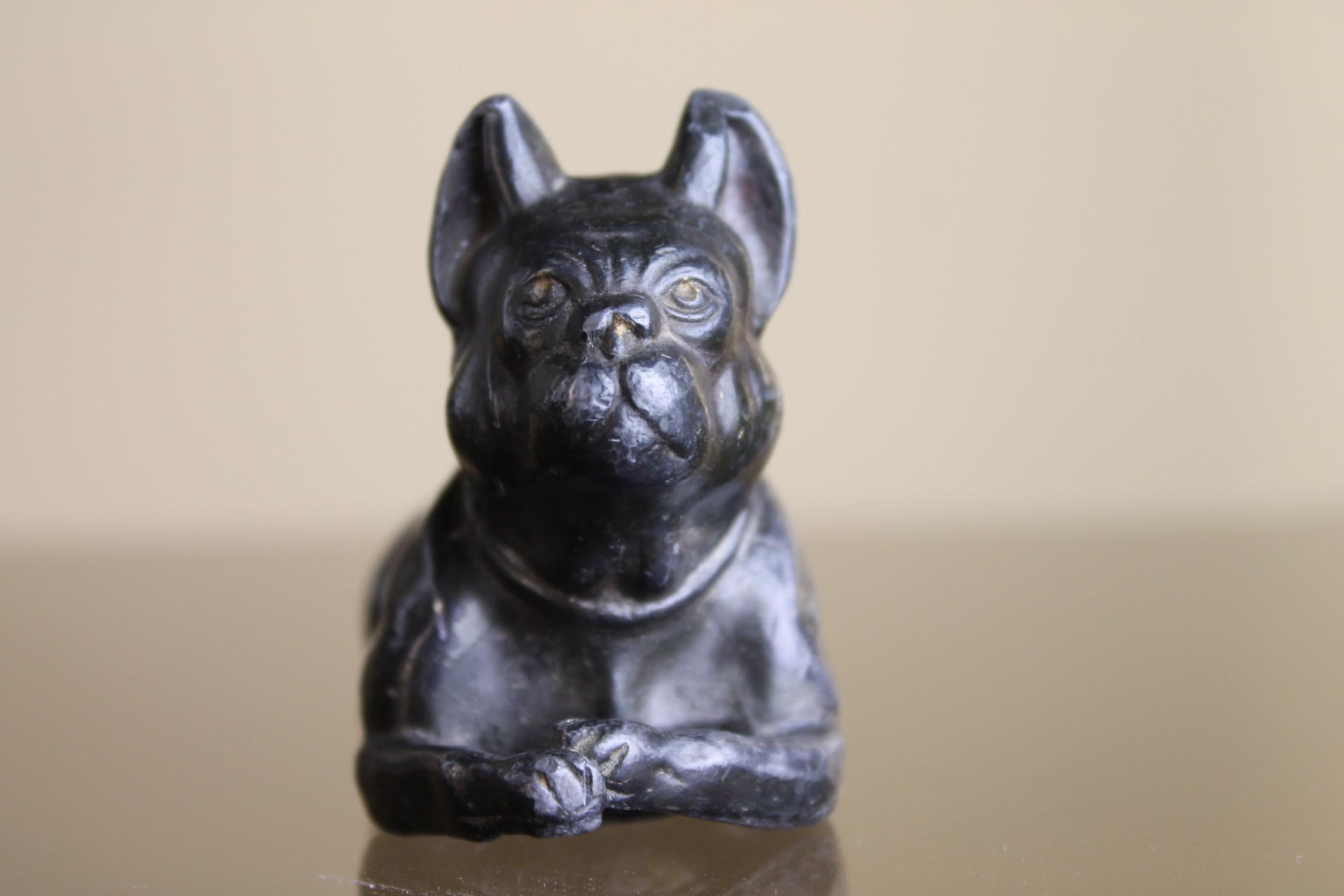 Metal Bulldog Paperweight Figurine Early 20th Century 1