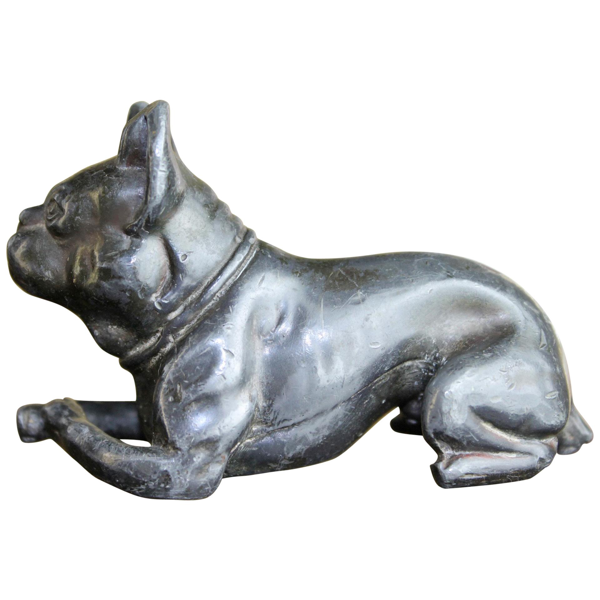 Metal Bulldog Paperweight Figurine Early 20th Century