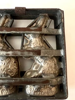 Metal Bunny Chocolate Mold with Four Bunnies