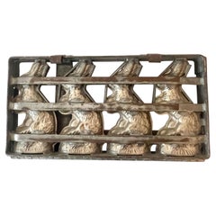 Metal Bunny Chocolate Mold with Four Bunnies