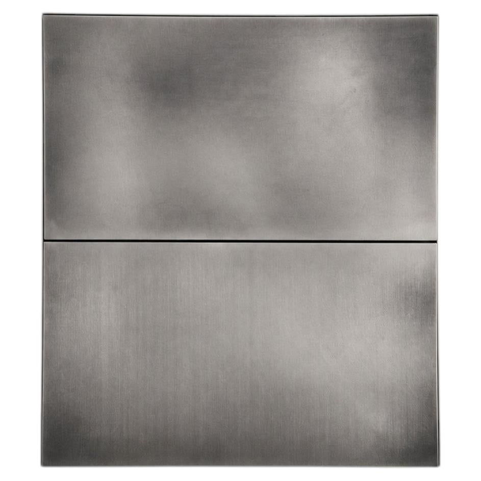 Metal Cabinet Modern Floating Siver Side Table Grey Nightstand Stainless steal For Sale