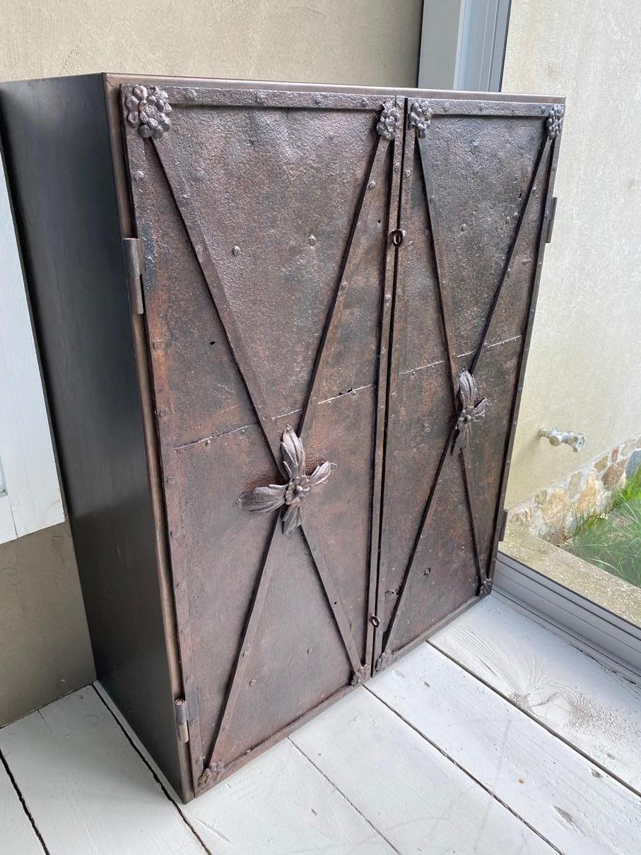 Metal Cabinet with Antique French Directoire Period Doors 6