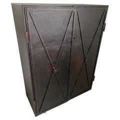 Metal Cabinet with Antique French Directoire Period Doors