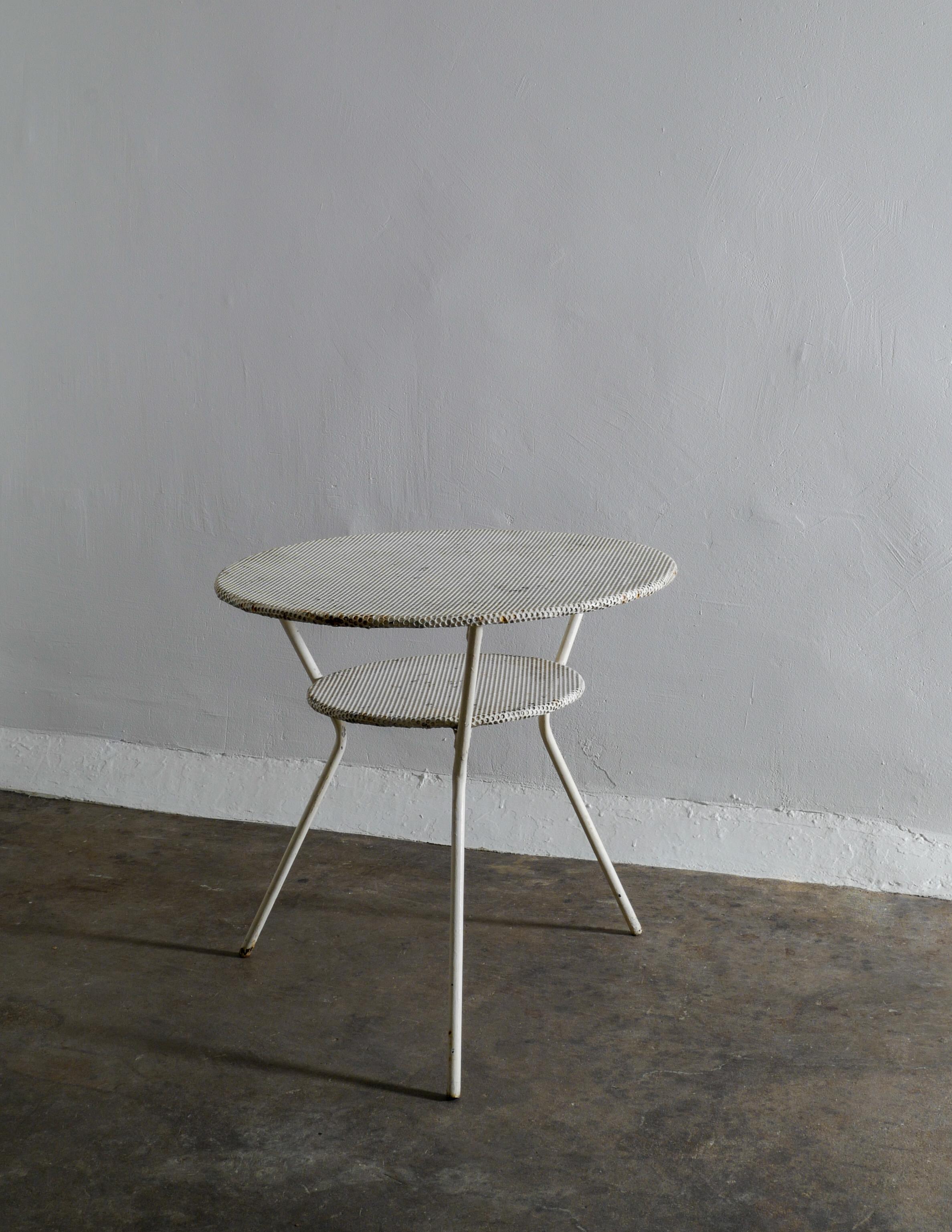 Metal Café Side Table In Style Of Mathieu Matégot Produced in France, 1950s In Good Condition In Stockholm, SE