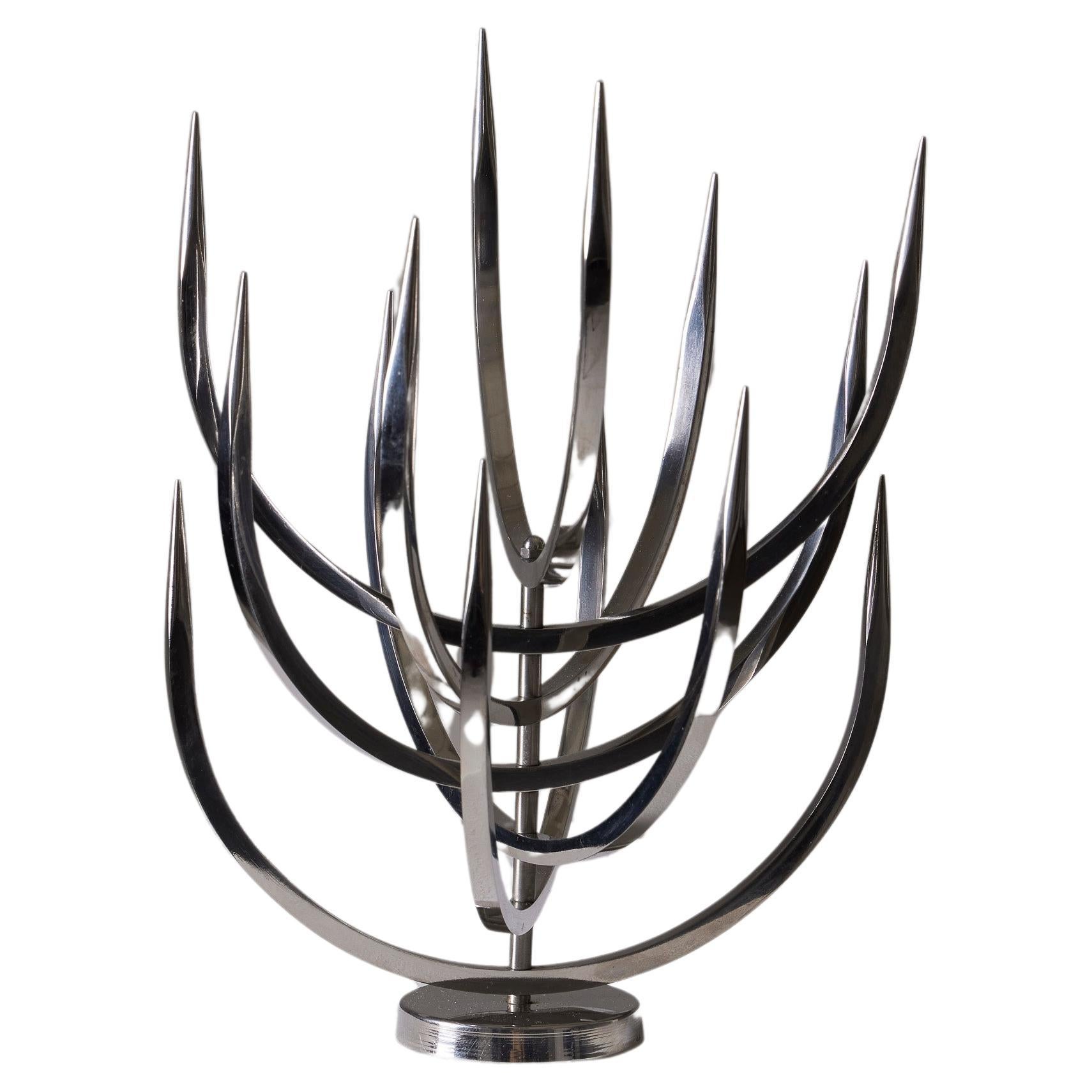  Metal candle holder by Xavier Feal For Sale