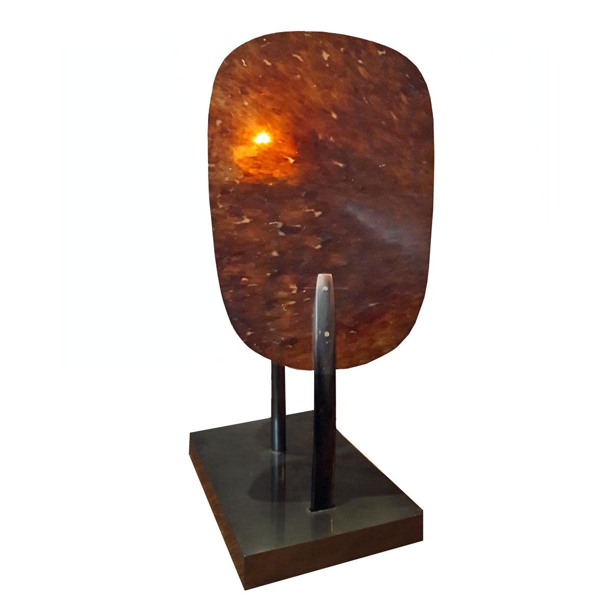 Painted Metal Candle Holder with Tortoise Shell Screen For Sale