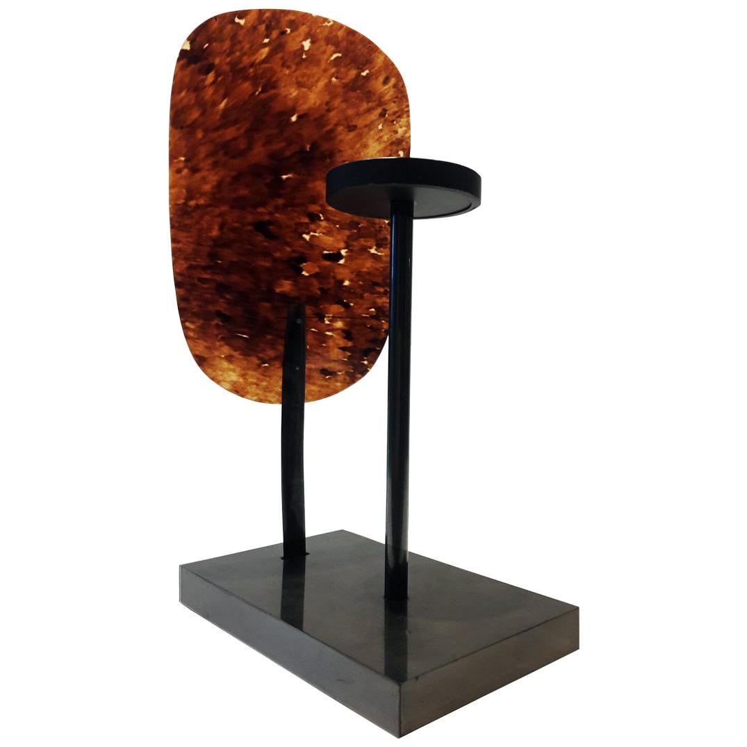 Metal Candle Holder with Tortoise Shell Screen