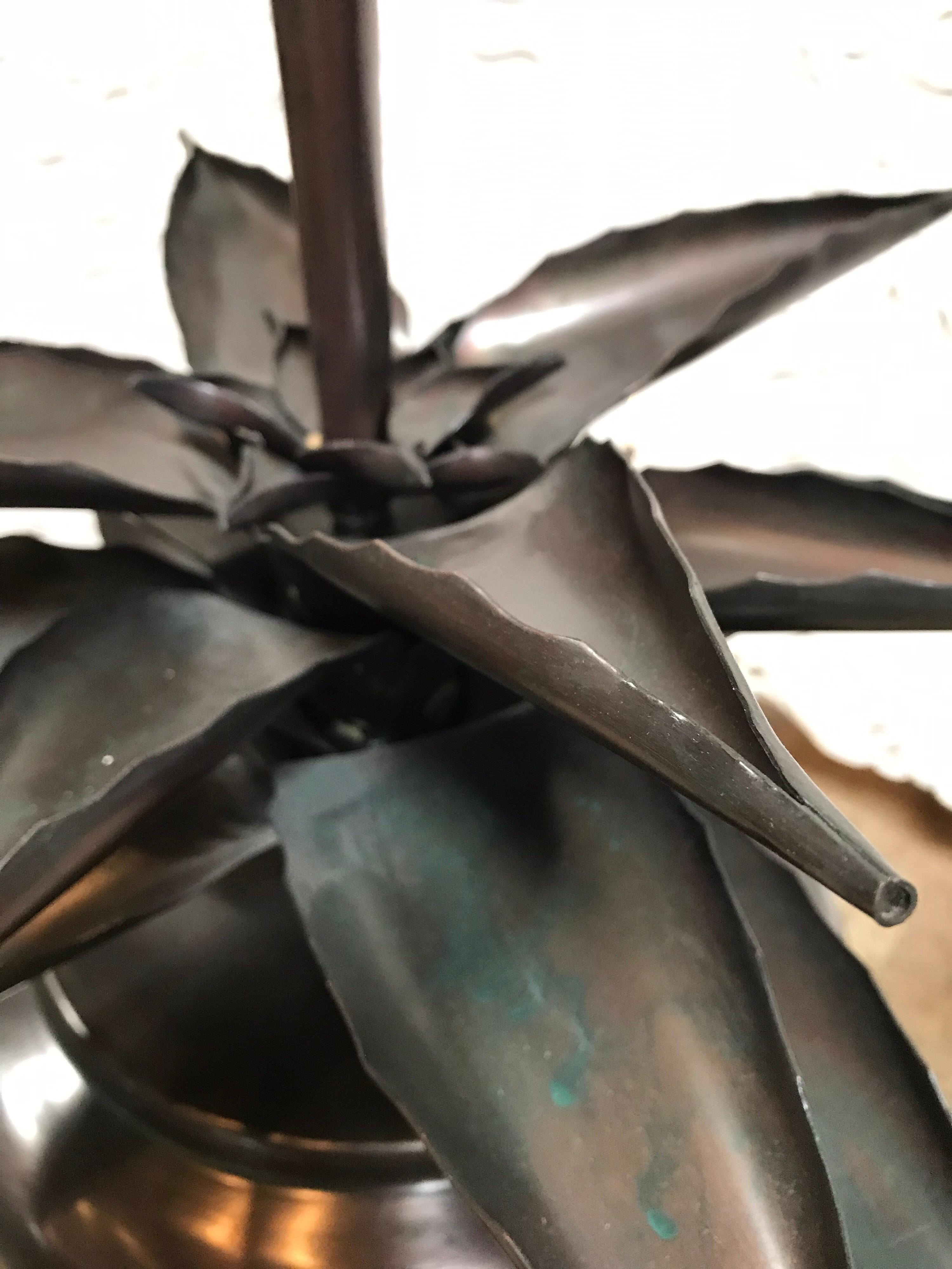 Metal Cast Agave Lamp with Shade 2