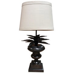 Retro Metal Cast Agave Lamp with Shade