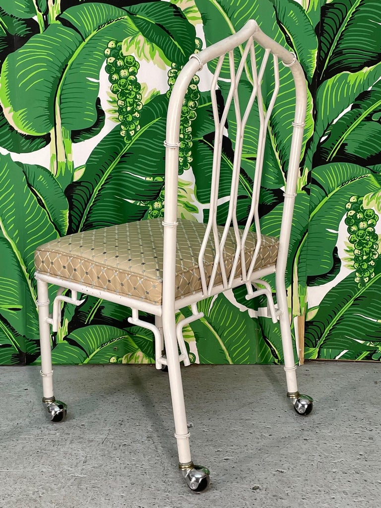 Metal Cathedral Style Faux Bamboo Dining Chairs, Set of 4 at 1stDibs