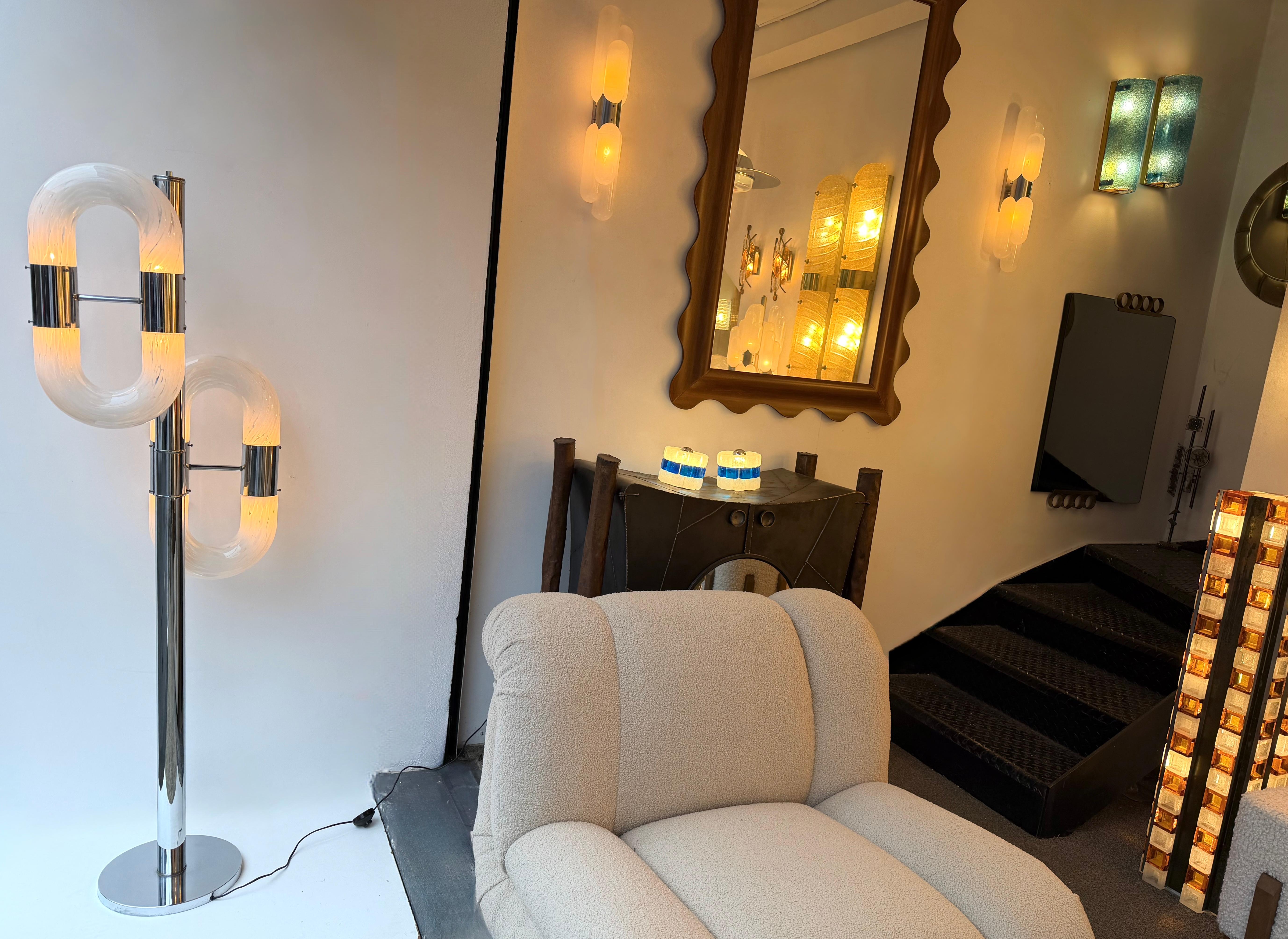 Lampadaire à chaîne en métal de Murano par Aldo Nason pour Mazzega, Italie, 1970 en vente 3