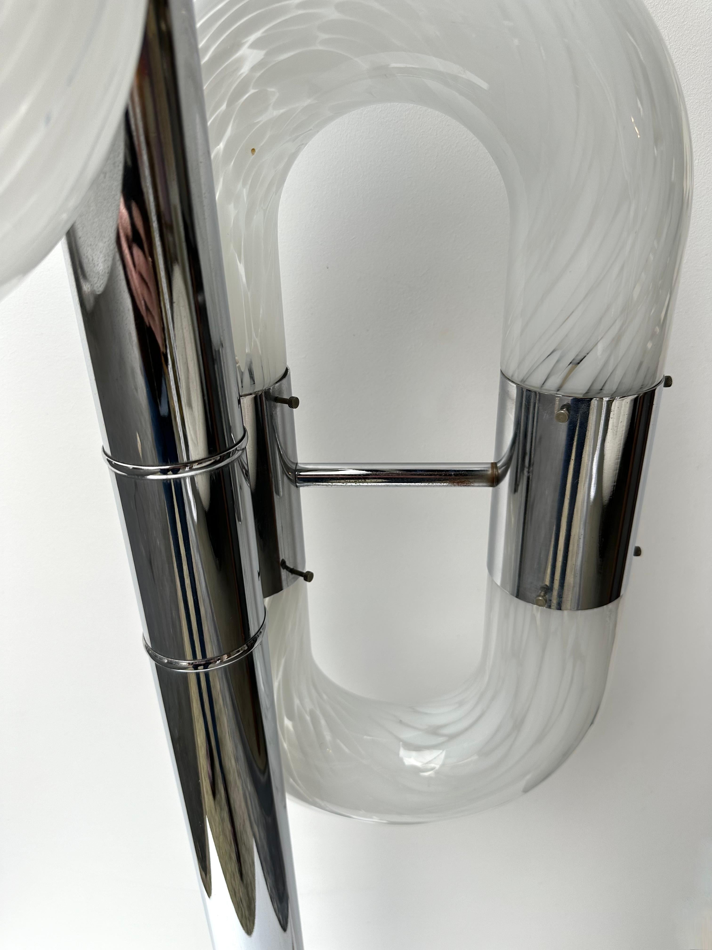 Metal Chain Floor Lamp Murano Glass by Aldo Nason for Mazzega, Italy, 1970s For Sale 5