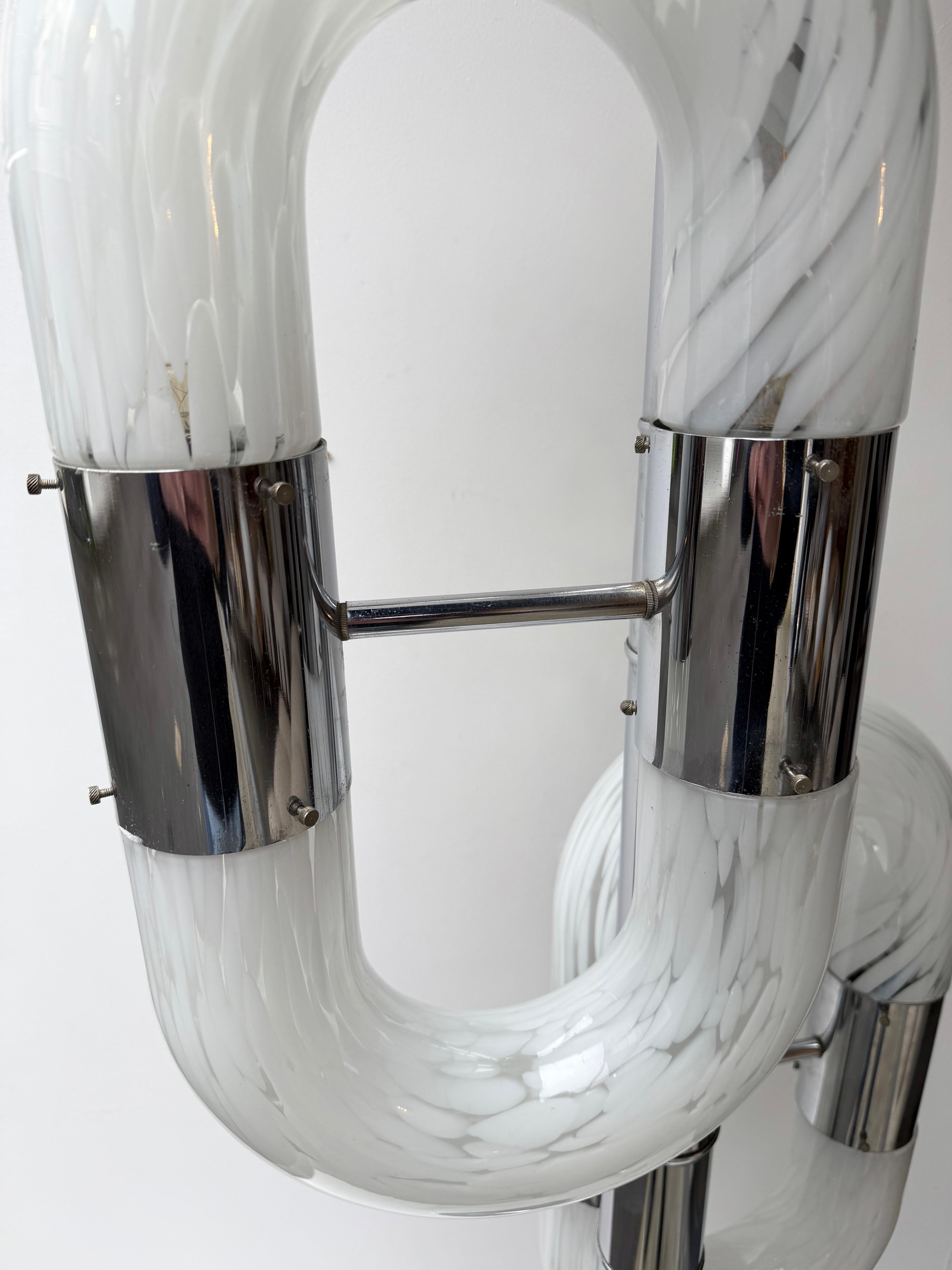 Métal Lampadaire à chaîne en métal de Murano par Aldo Nason pour Mazzega, Italie, 1970 en vente