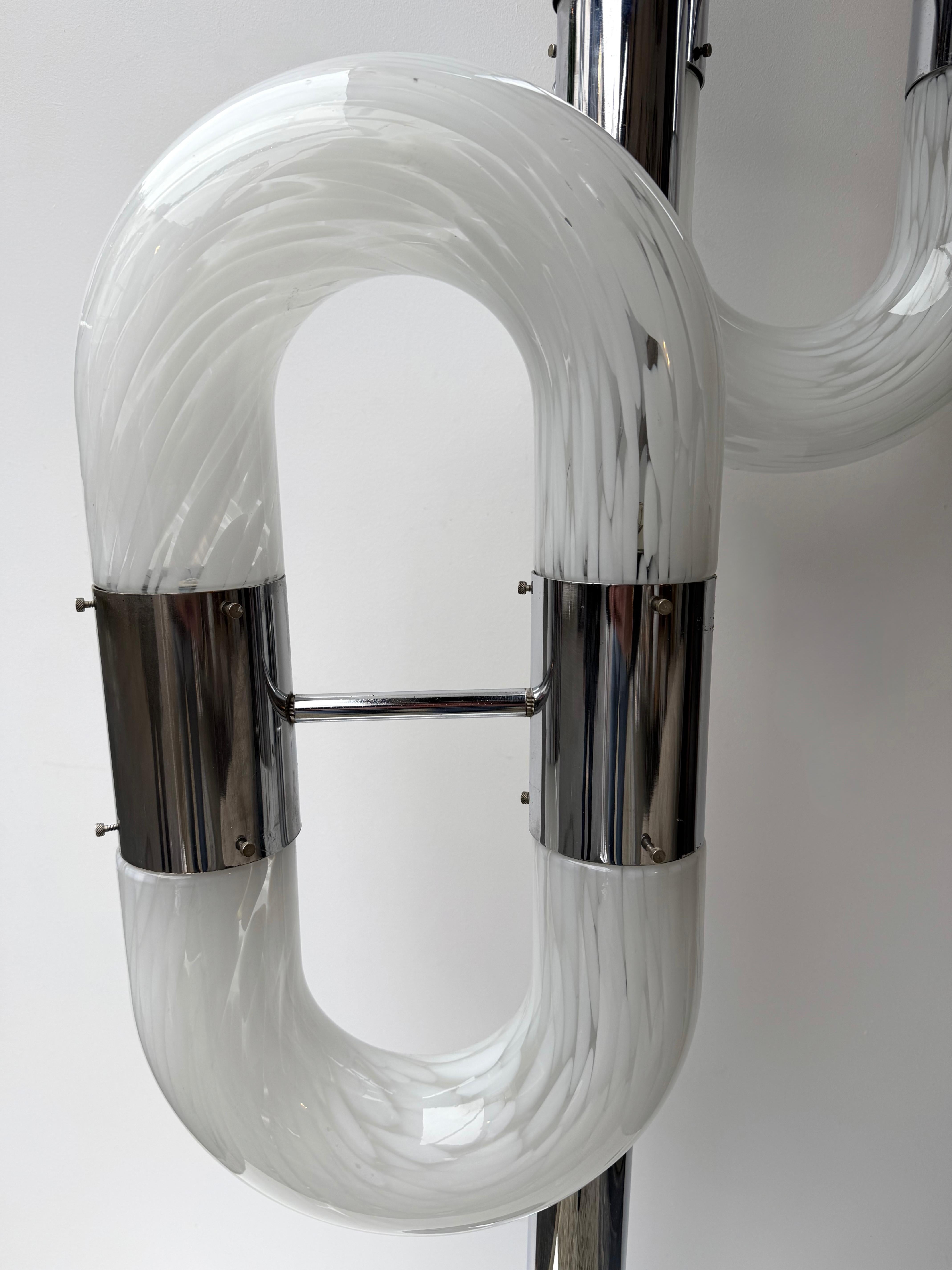 Lampadaire à chaîne en métal de Murano par Aldo Nason pour Mazzega, Italie, 1970 en vente 2