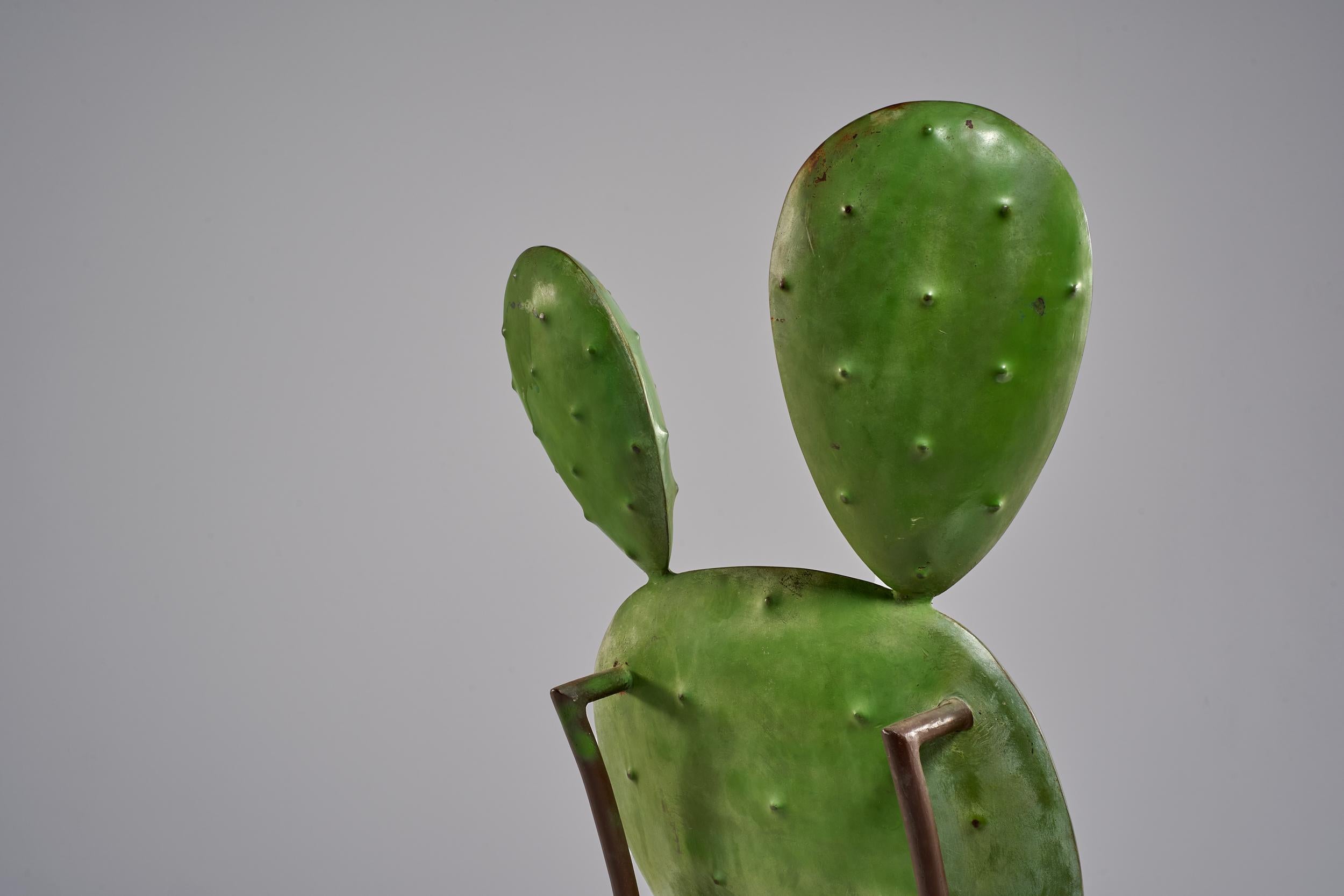 Metal Chair with Cactus-Like Decorative Elements, 1970 circa 1