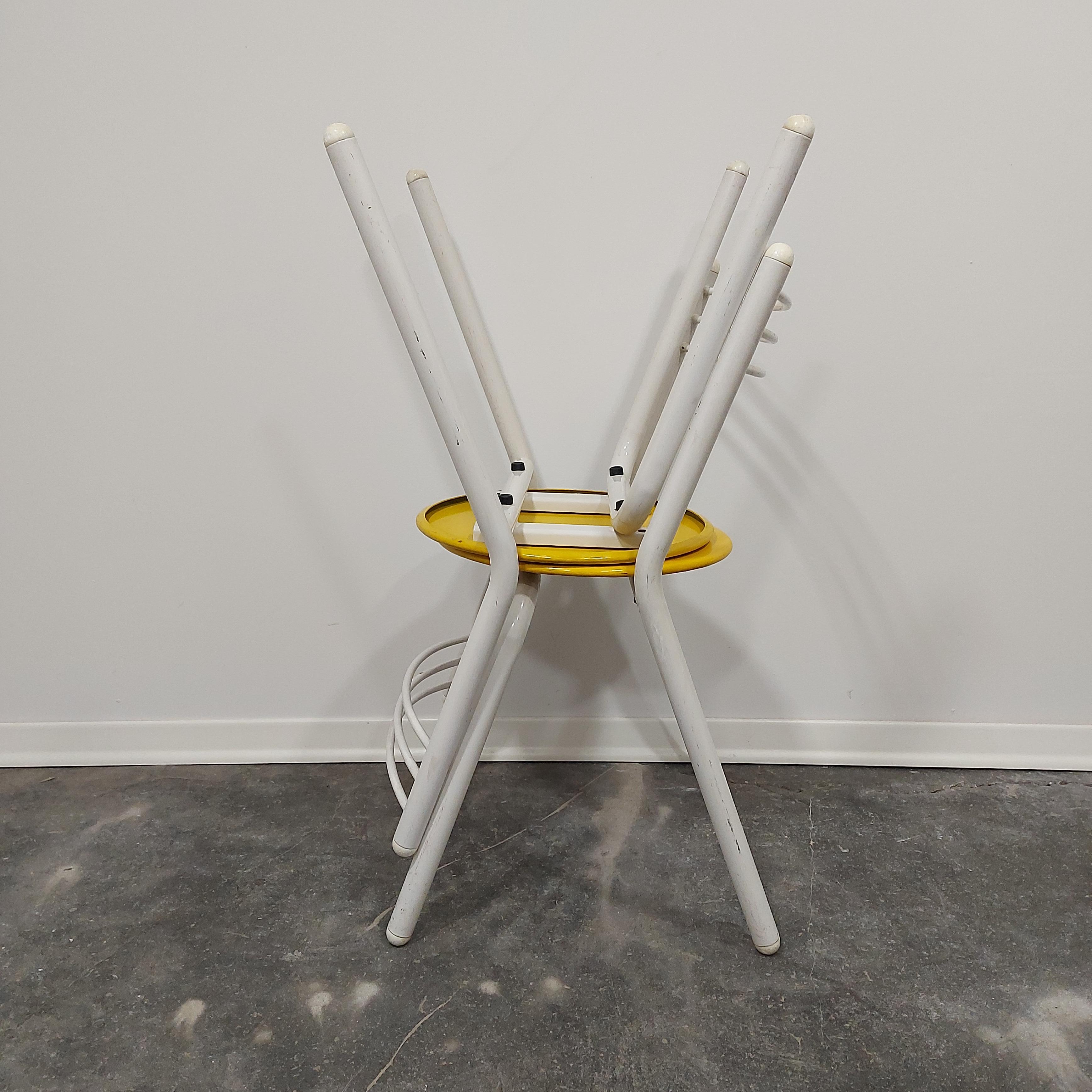 Metal chairs 1970s stackable pair For Sale 3