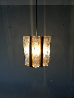 Metal chandelier by Kaiser with brass and crystal glass tubes, Germany, 1970s