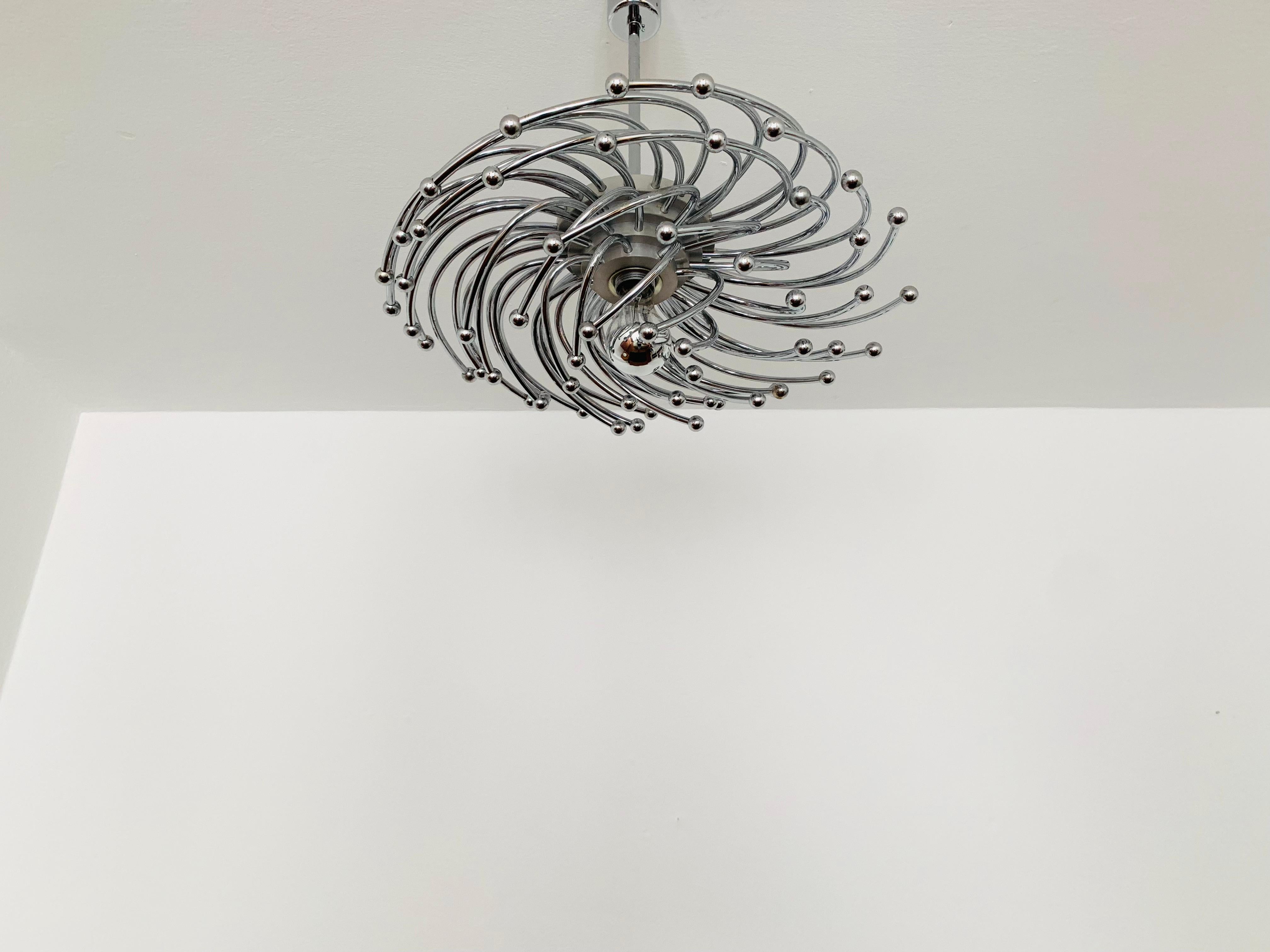 Mid-20th Century Metal Chandelier For Sale