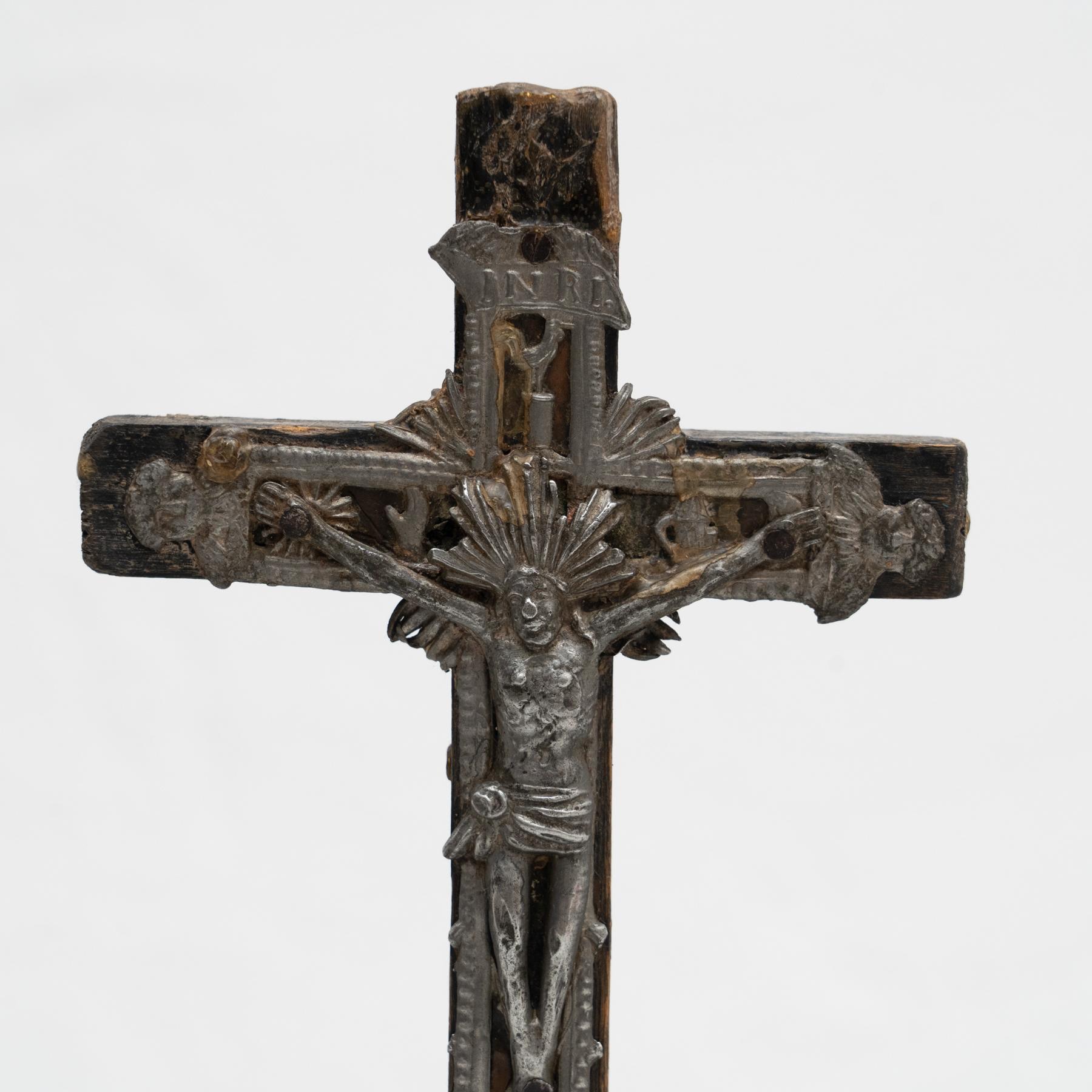 Metal Christ in the Cross Memorabilia Figure, circa 1950 For Sale 2