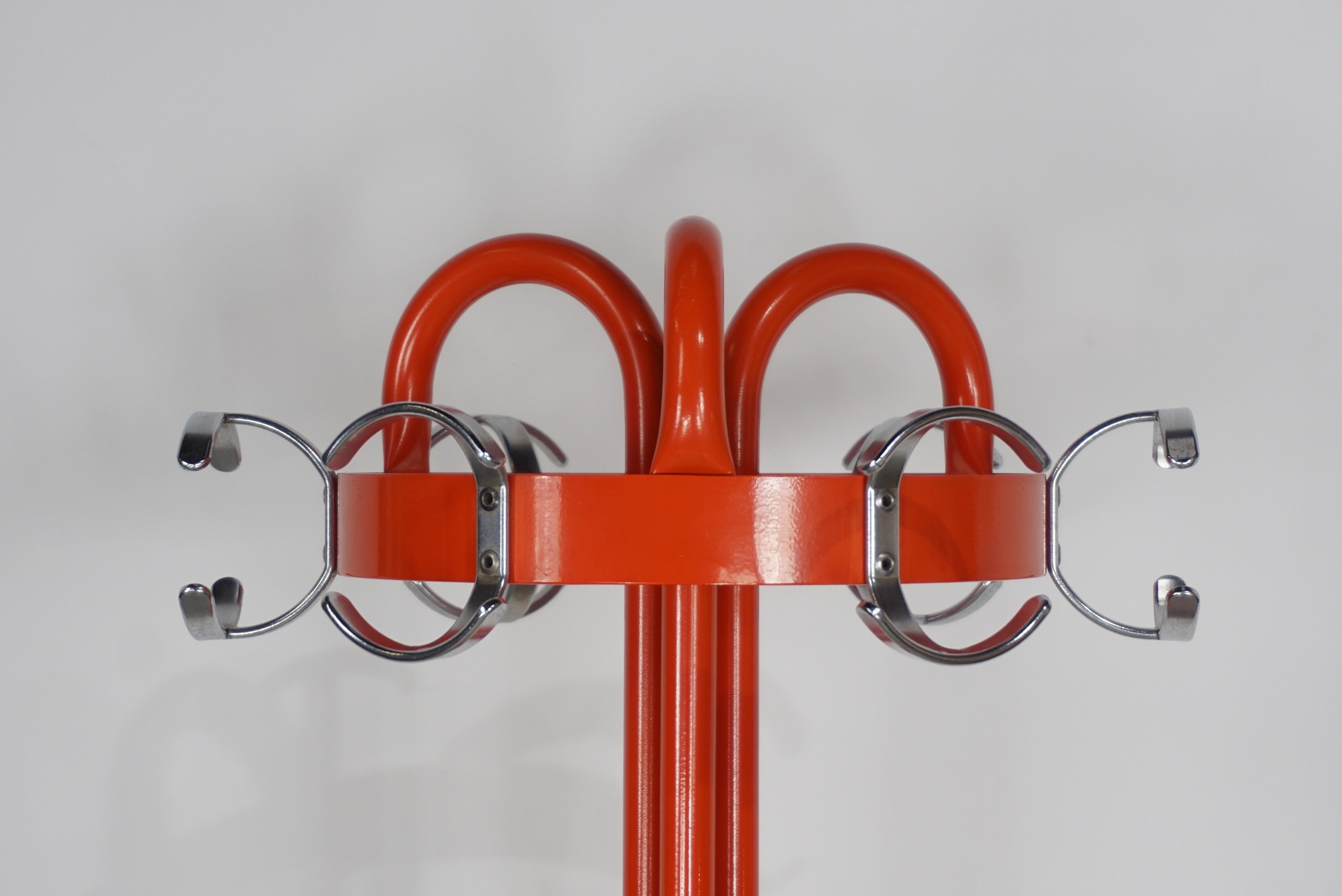 Belgian Metal Coat Rack Industrial Style and Pop Color from the 1950s By Brabantia