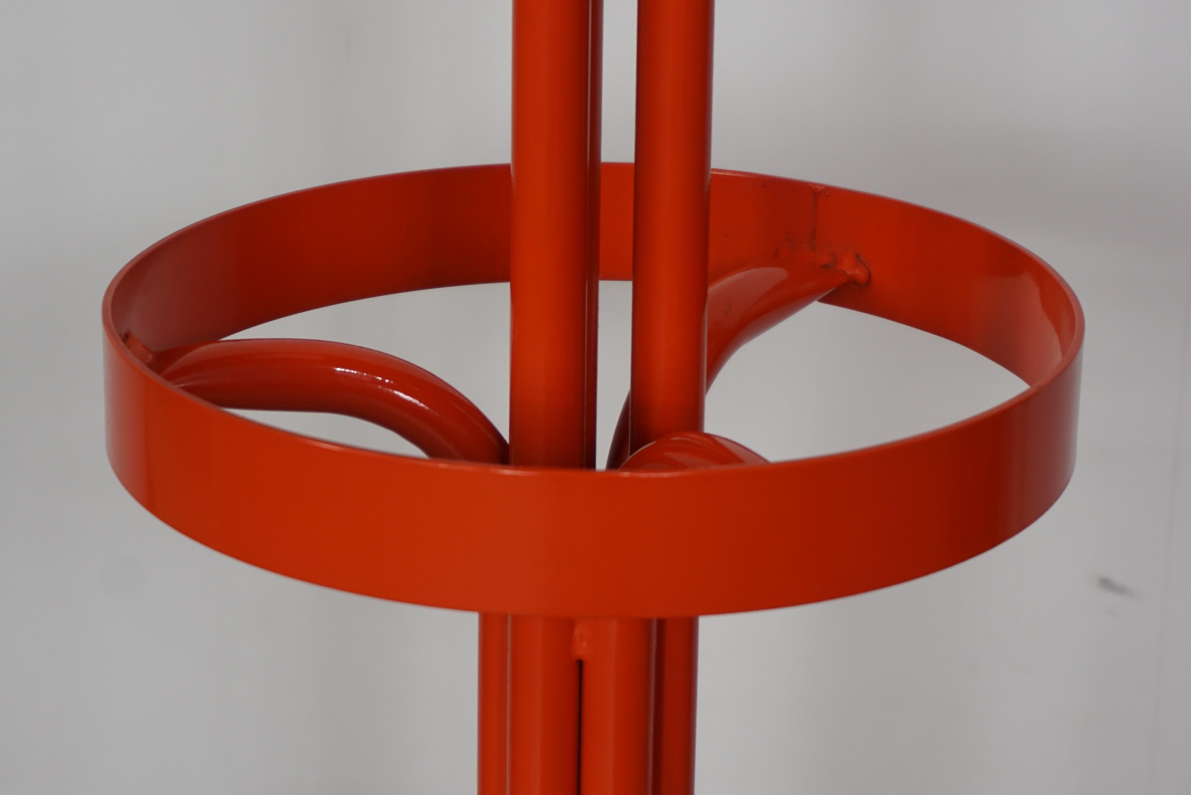 Metal Coat Rack Industrial Style and Pop Color from the 1950s By Brabantia In Good Condition In Tourcoing, FR