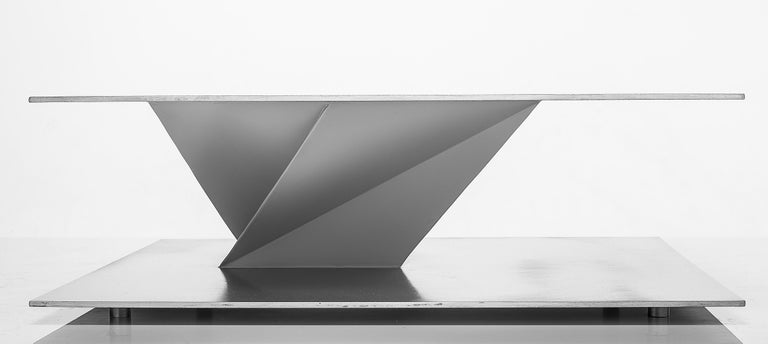 Metal Coffee Table by Andrea Macruz, Brazilian Contemporary Design In New Condition For Sale In Clifton, NJ