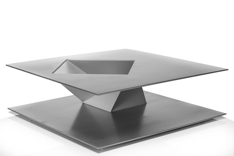 Metal Coffee Table by Andrea Macruz, Brazilian Contemporary Design For Sale 1