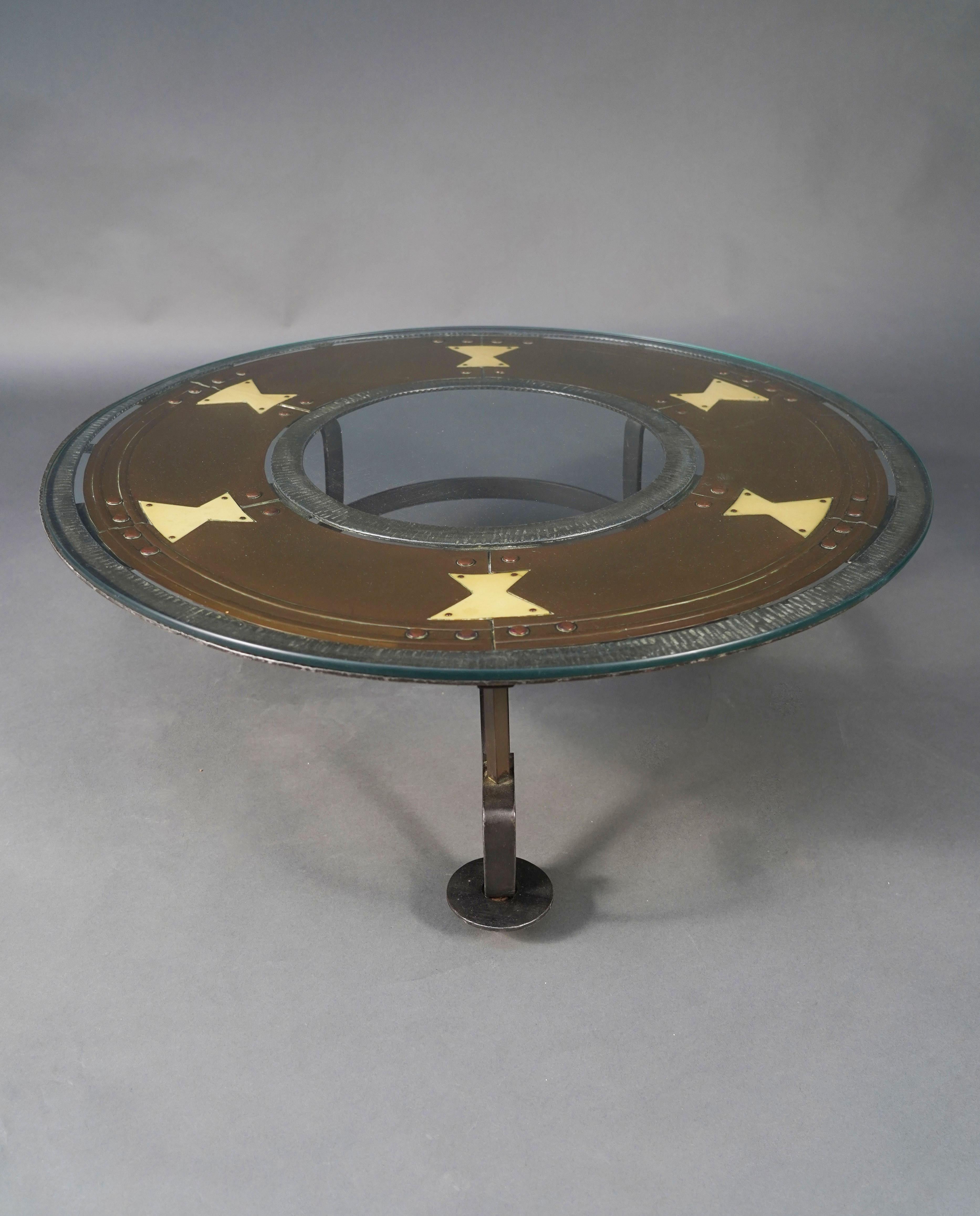 Art Deco  Metal Coffee Table, France, Circa 1930 For Sale
