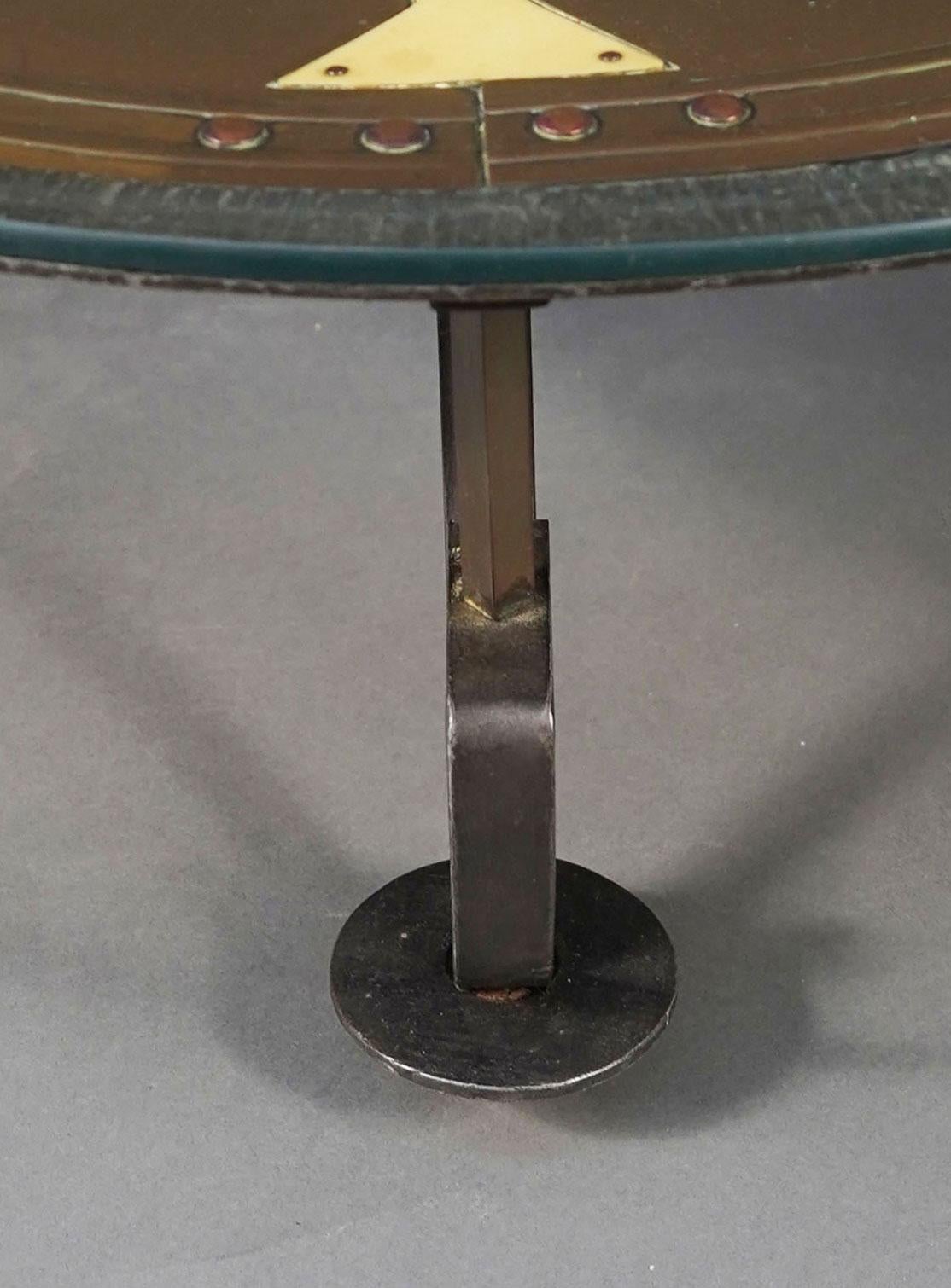 Inlay  Metal Coffee Table, France, Circa 1930 For Sale