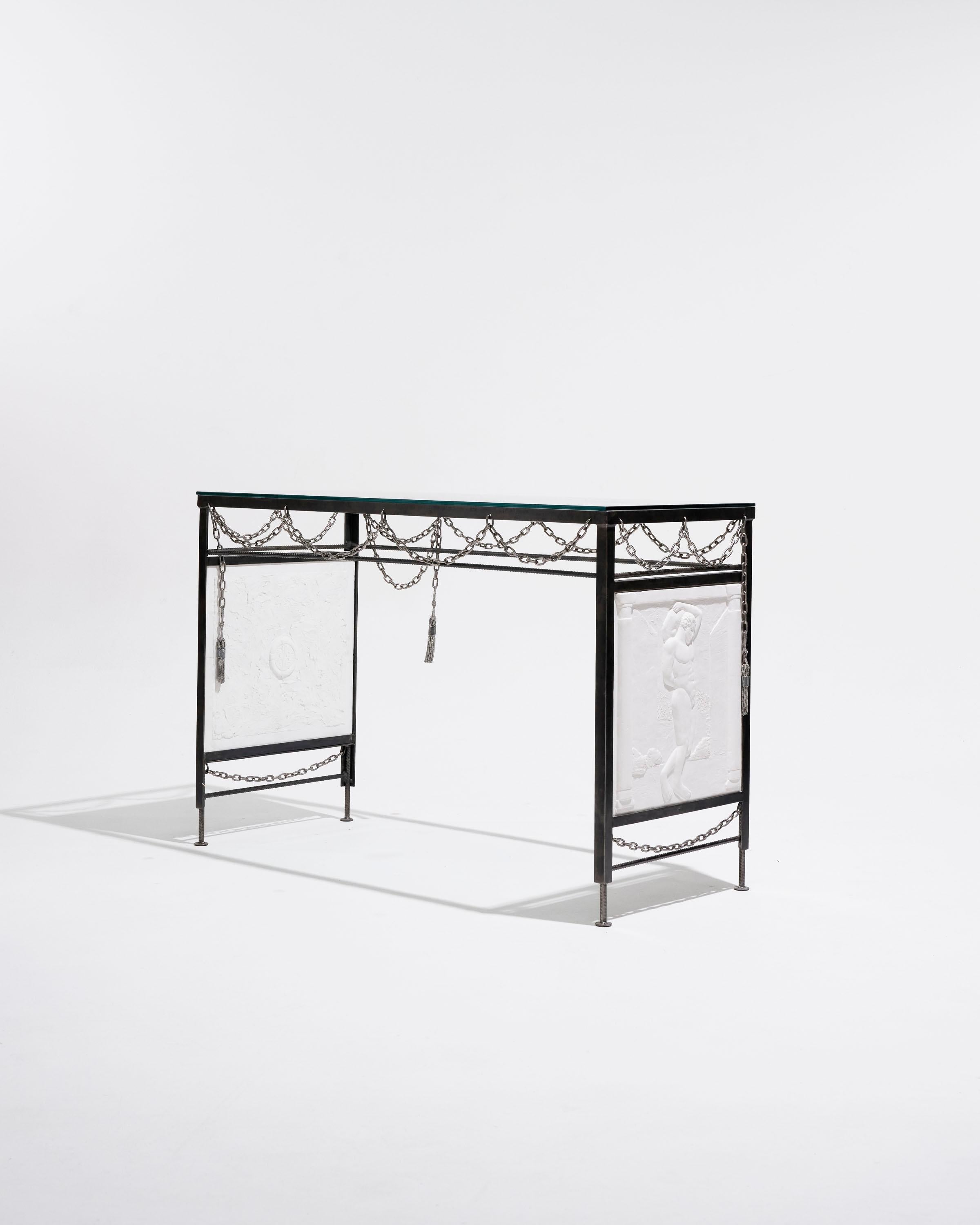 French Metal console “The Punishment of Sisyphus” For Sale