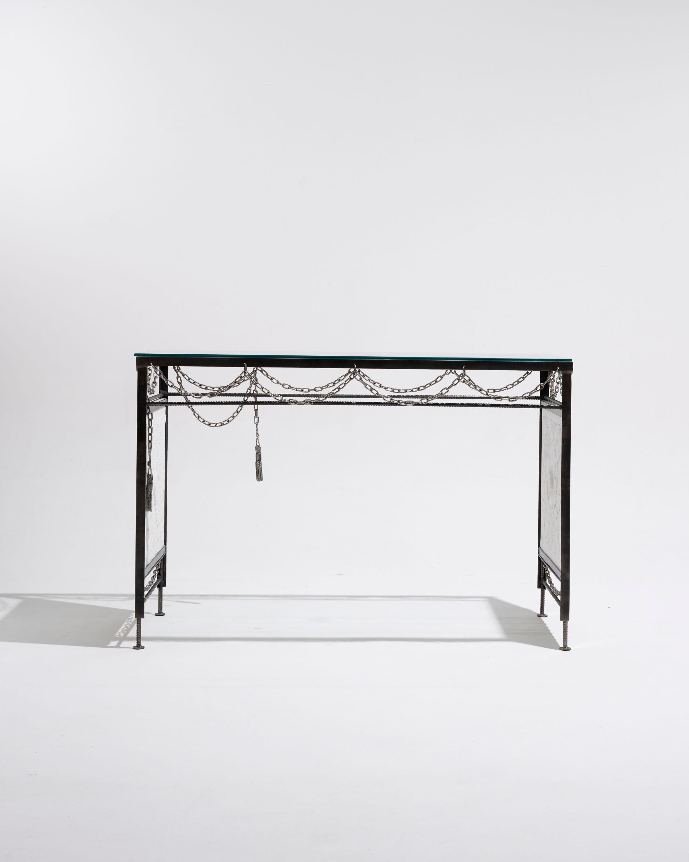 Metal console “The Punishment of Sisyphus” In Excellent Condition For Sale In PARIS, FR