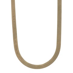 Yellow Gold Herringbone Chain Necklace 18" - 10k