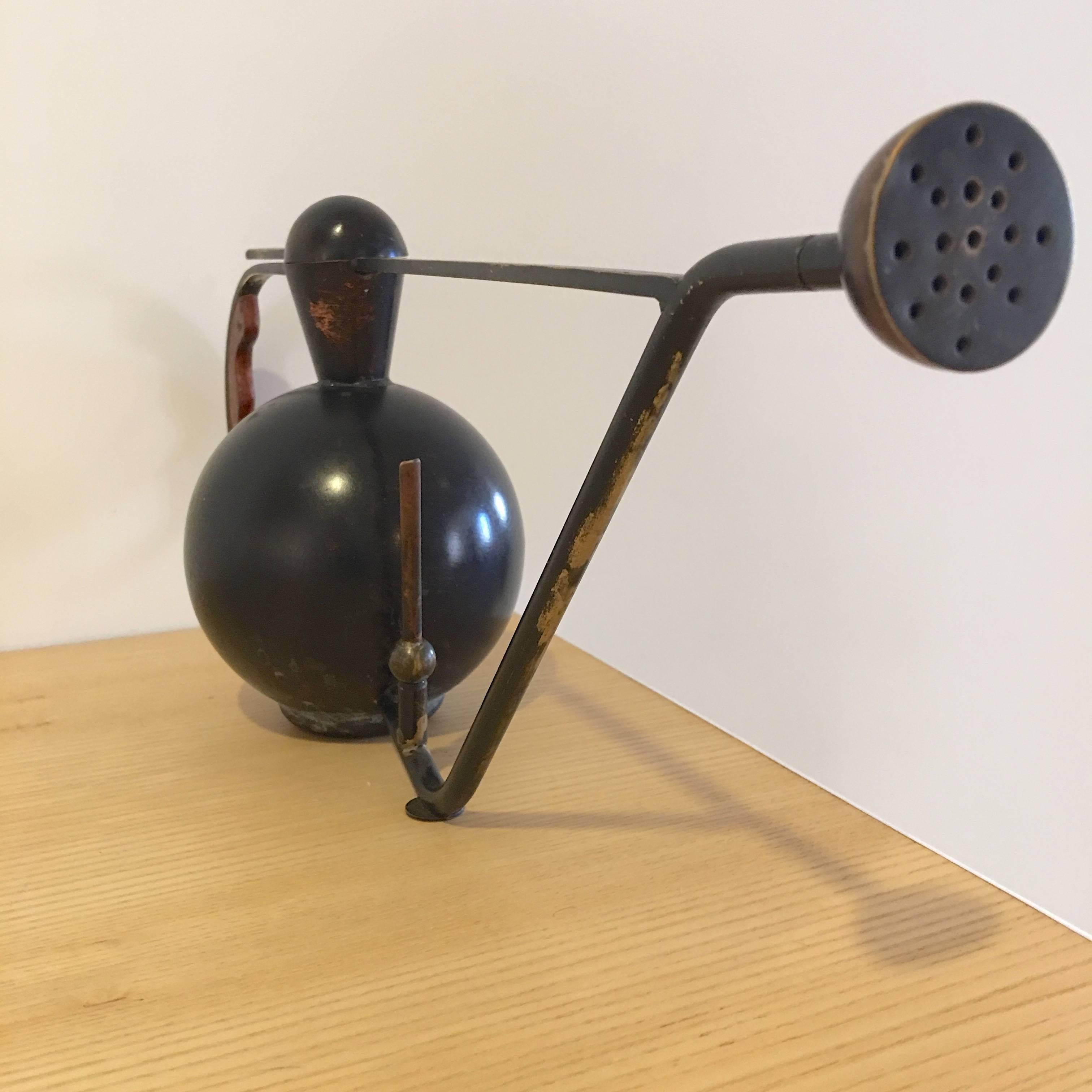 Metal Crafted Brass and Copper Patinated Watering Can 6