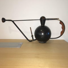 Metal Crafted Brass and Copper Patinated Watering Can