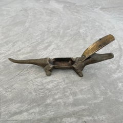 Metal Crocodile Ashtray / Matchbox