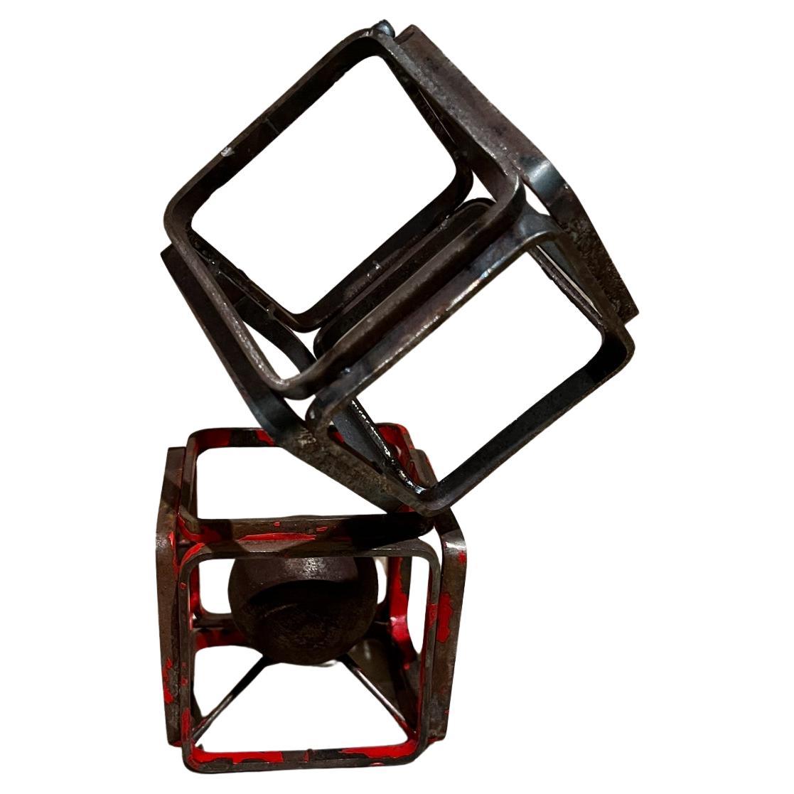 Metal Cube Mini Art Sculpture