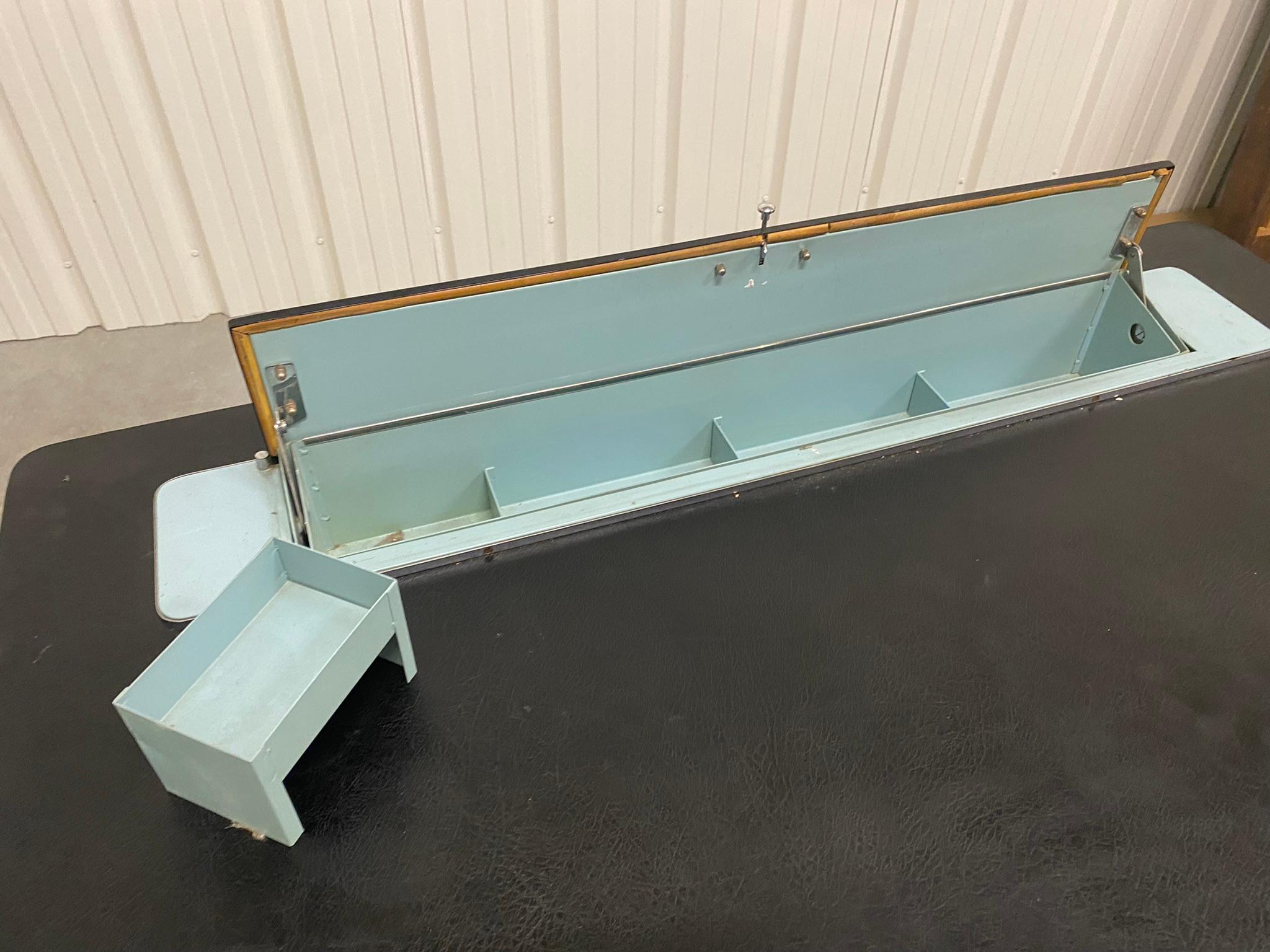 Metal Desk, Top Covered with Faux Leather, circa 1960 For Sale 2