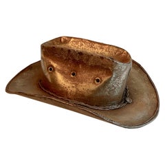Vintage Metal Display Folk Art Cowboy Hat