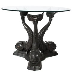 Metal Dolphin Base Garden Table