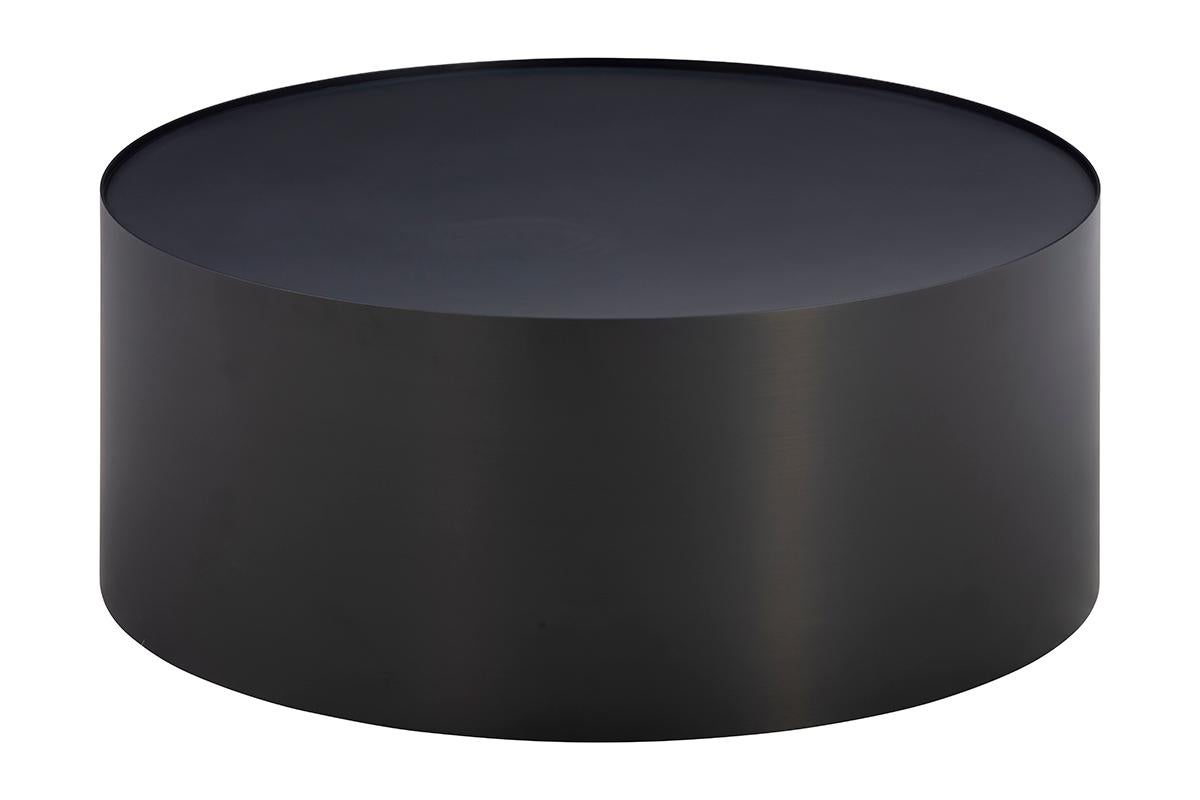 Moderne Table basse tambour en métal - acier inoxydable - finition : bronze en vente