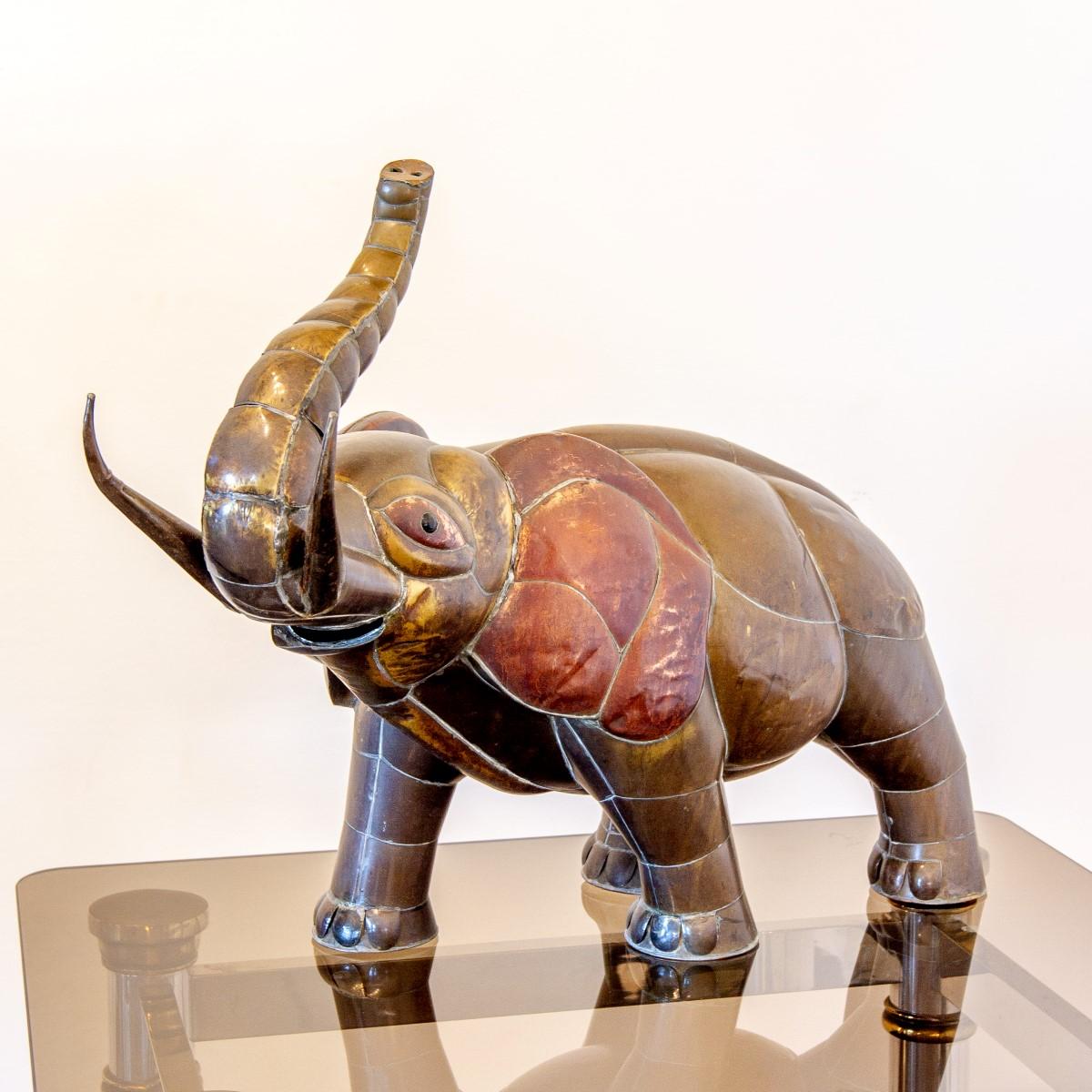 Metal Elephant Sculpture by Sergio Bustamante For Sale at 1stDibs