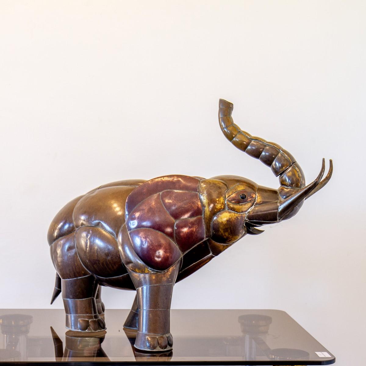 Metal Elephant Sculpture by Sergio Bustamante 3