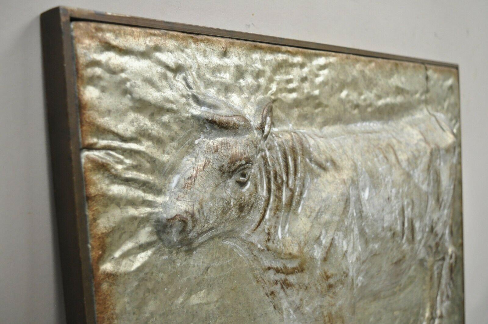 Metal Embossed Cow Wall Art Primitive Tin Kitchen Decor Frame 4