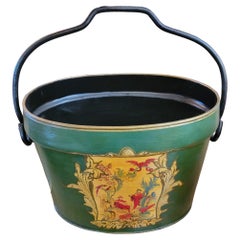 Metal English Used Hand Painted Buckets