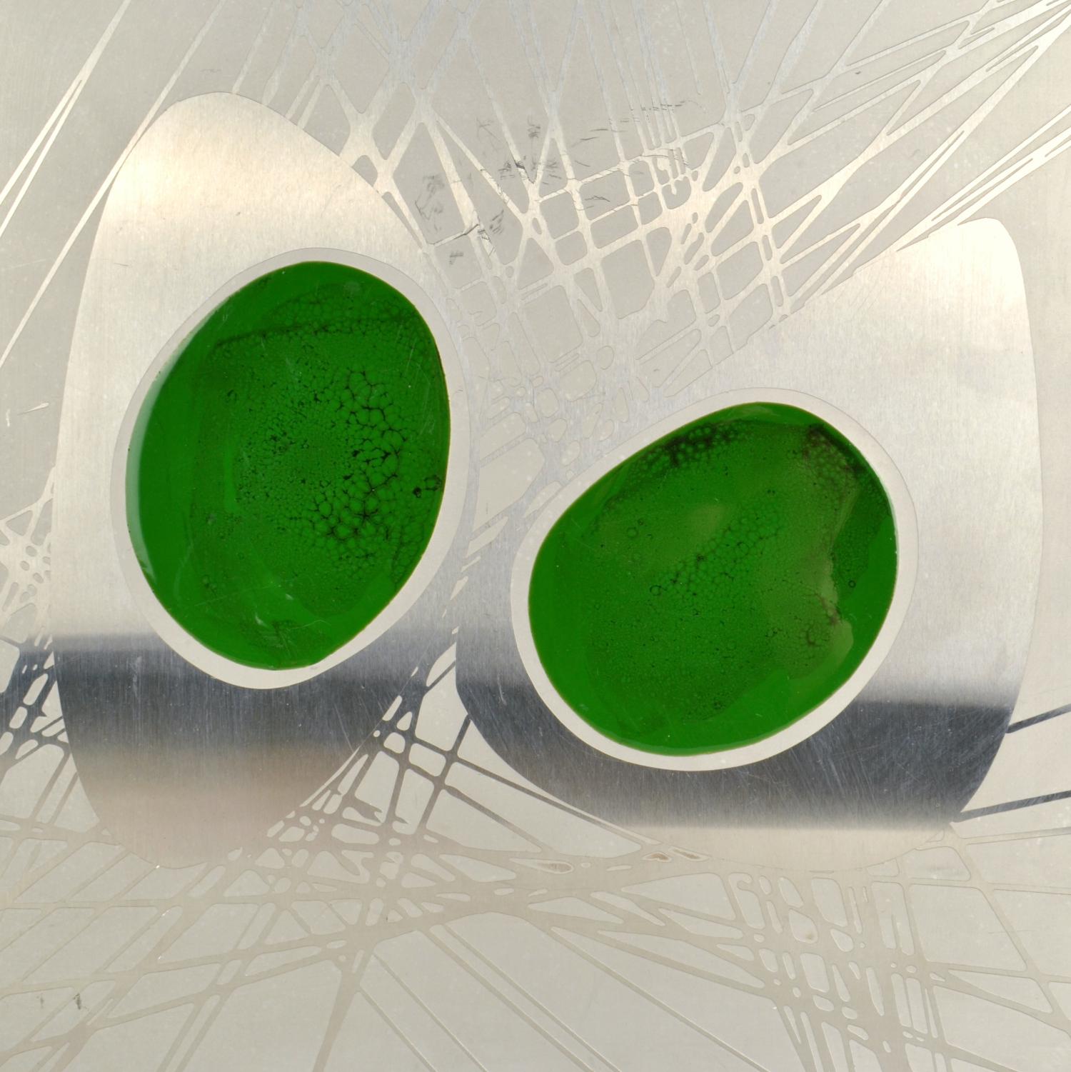 Esmalte abstracto grabado en metal por Manfred Jung Años 70 en venta 4